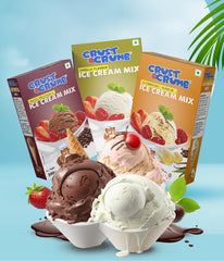 Crust N Crumb Ice Cream Mix Combo | Vanilla | Butterscotch | Chocolate
