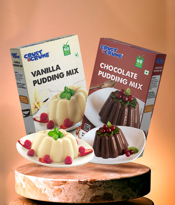 Crust N Crumb Pudding Mix | Vanilla Flavour & Chocolate Flavour | 80 GM